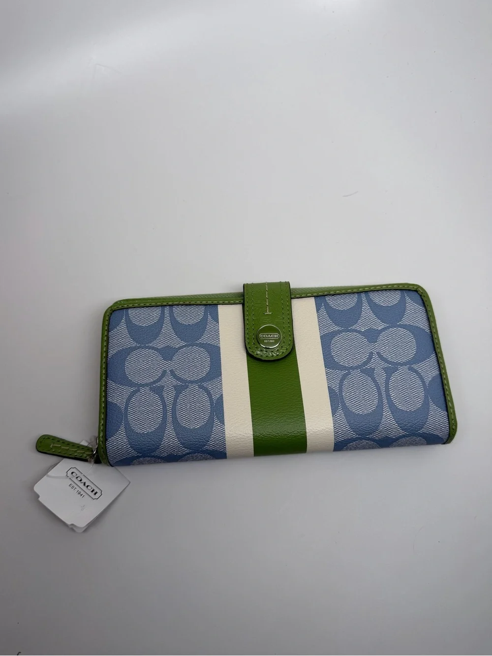 Y2K Coach Blue and Green Wallet